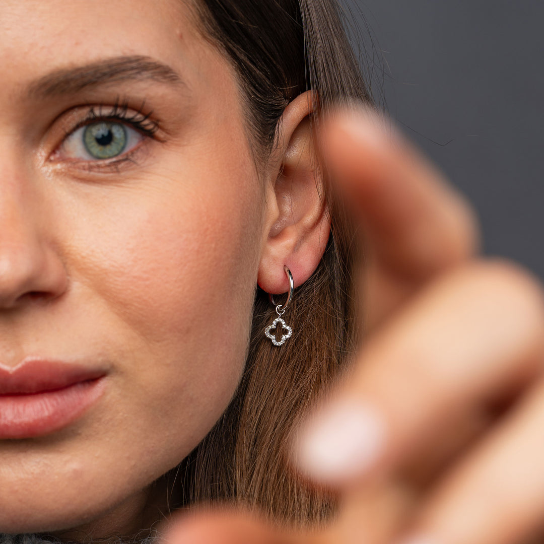 Stud earrings "Sparkle Clover"