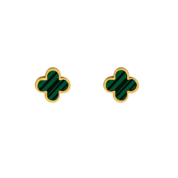 Stud earrings "Green Clover"