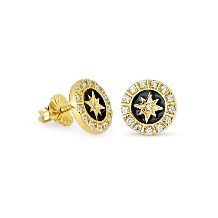 Stud earrings "Star shine black"