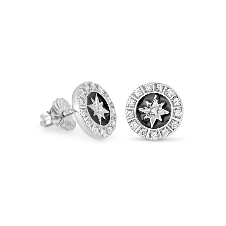Stud earrings "Star shine black"