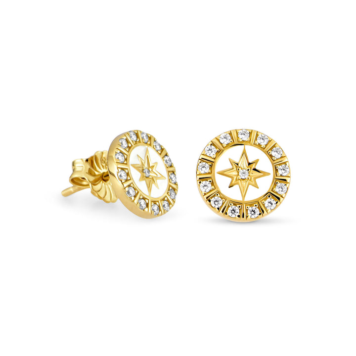 Stud earrings "Star shine white"
