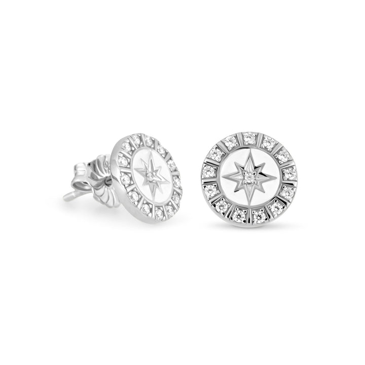 Stud earrings "Star shine white"